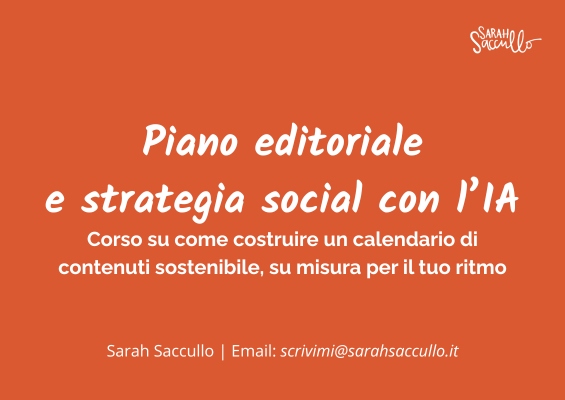 copertina corso piano editoriale social con l'IA