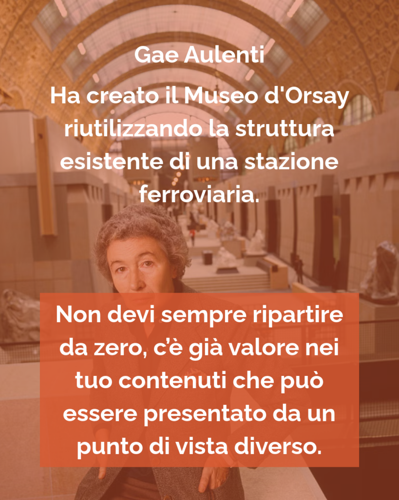 gae aulenti sullo sfondo di una grafica